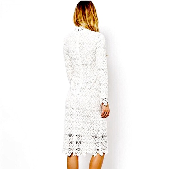ASOS Arrogant Cat Ivory Lace Midi Dress sz 10 - Picture 2 of 11